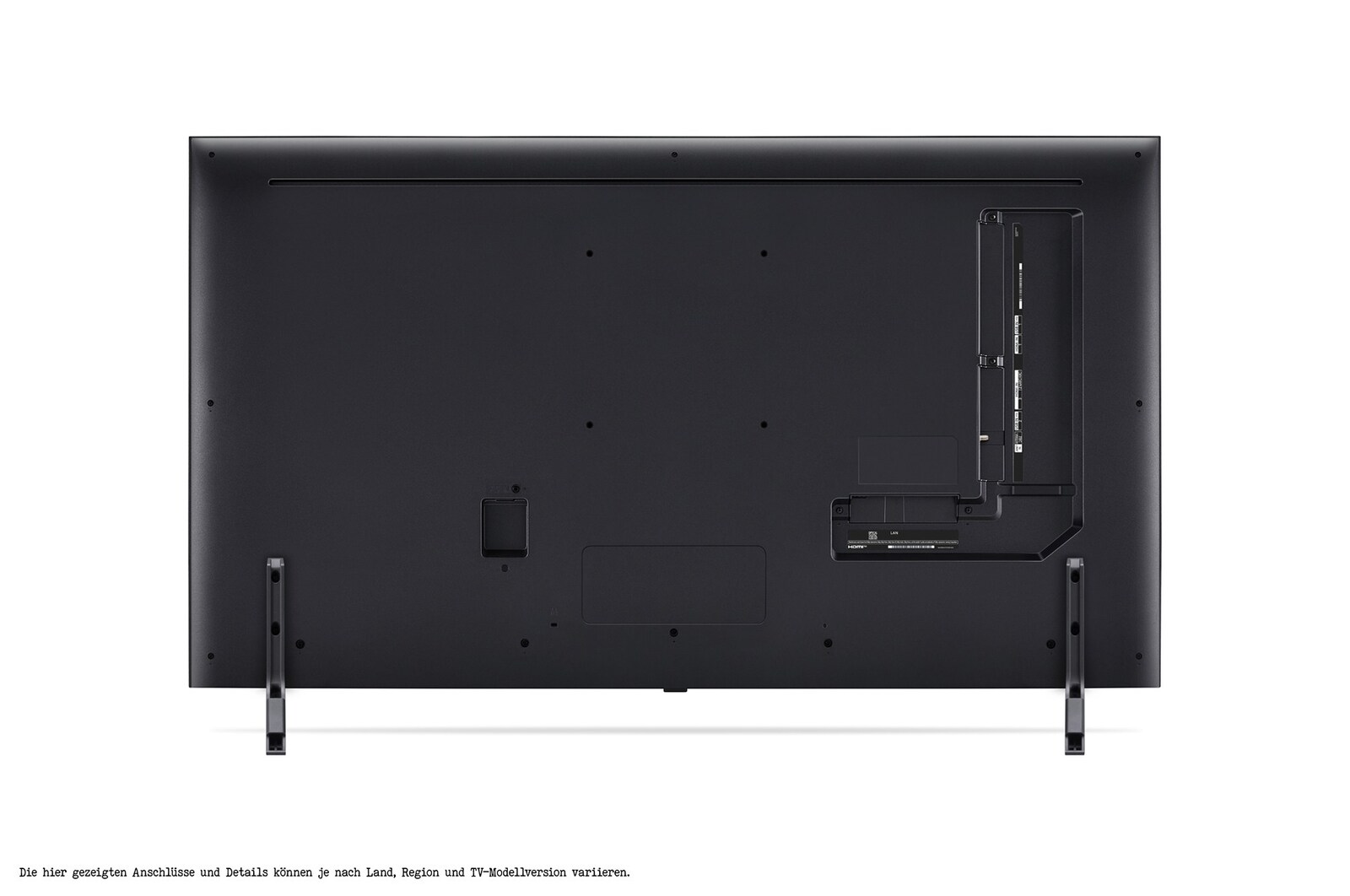 Rückansicht des LG QNED TV, QNED80