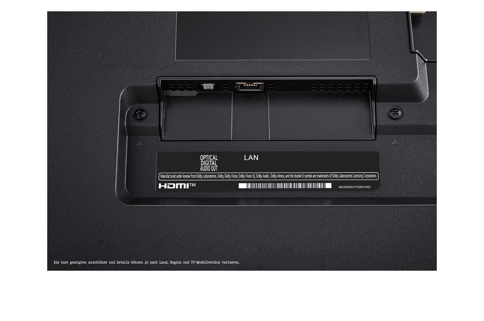 Rückansicht des LG QNED TV, QNED80