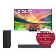 LG 50'' LG 4K QNED TV 50QNED826RE & 2.1 Soundbar mit 300 Watt | kabelloser Subwoofer, 50QNED826RE.DS40Q