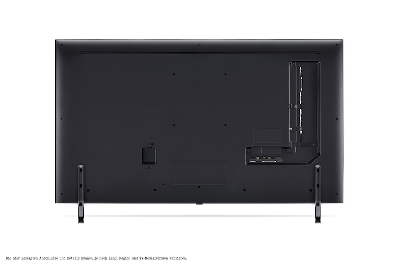 Rückansicht des LG QNED TV, QNED85
