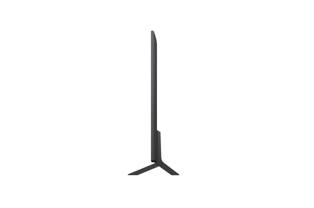 Seitenansicht von links des LG QNED evo TV 