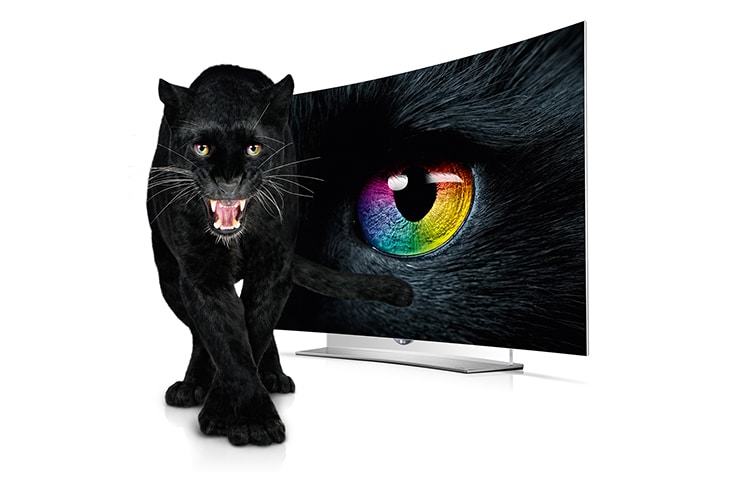 Vorderseite von 4K OLED TV mit 164 cm (65 Zoll) Bildschirmdiagonale, Curved Design, CINEMA 3D-TV und Magic Remote  65EG9609