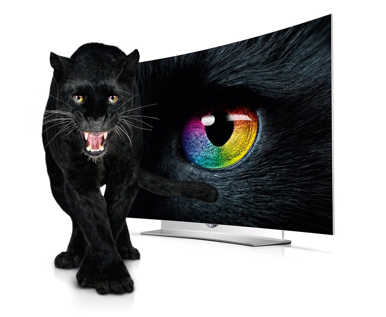 Vorderseite von 4K OLED TV mit 164 cm (65 Zoll) Bildschirmdiagonale, Curved Design, CINEMA 3D-TV und Magic Remote  65EG9609