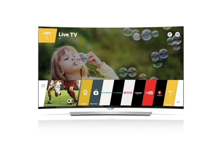 LG 4K OLED TV mit 164 cm (65 Zoll) Bildschirmdiagonale, Curved Design, CINEMA 3D-TV und Magic Remote , 65EG9609