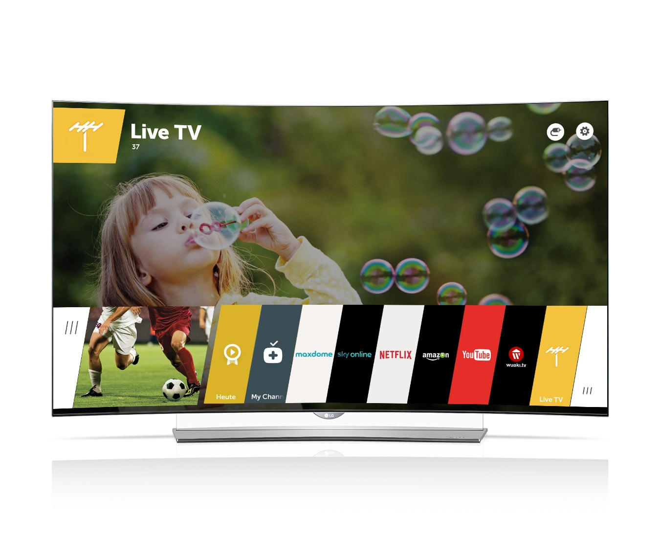 LG 4K OLED TV mit 164 cm (65 Zoll) Bildschirmdiagonale, Curved Design, CINEMA 3D-TV und Magic Remote , 65EG9609