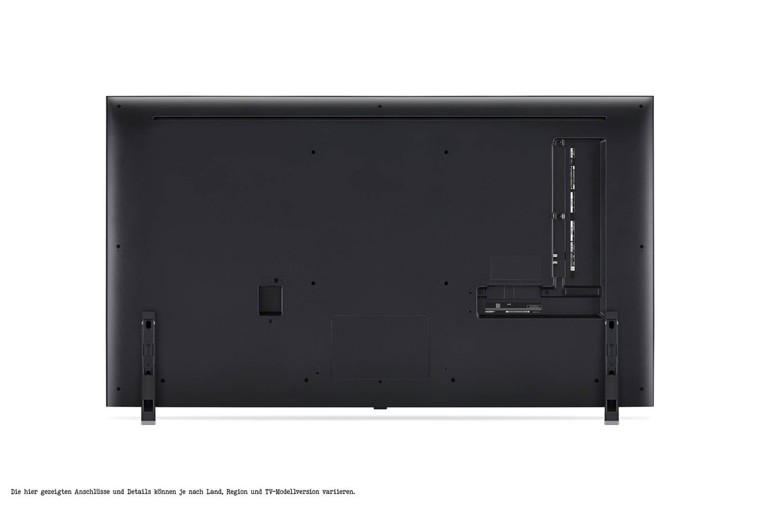 Rückansicht des LG QNED TV, QNED85
