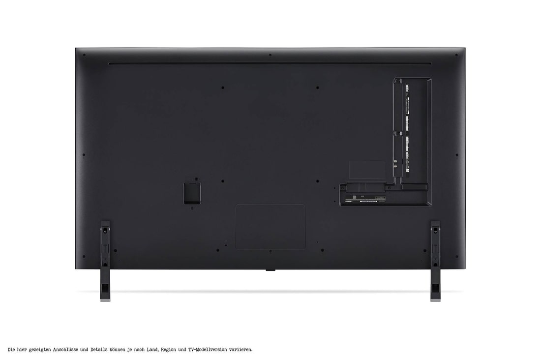 Rückansicht des LG QNED TV, QNED85