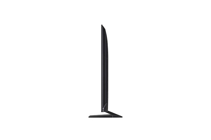 Seitenansicht von links des LG QNED evo TV