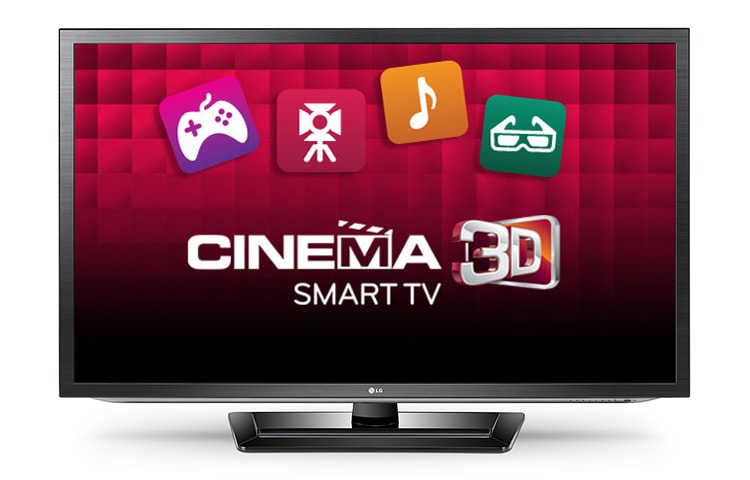 Vorderseite von CINEMA 3D LED-TV mit Smart TV, 2D-zu-3D-Konverter und 164 cm (65 Zoll) Bildschirmdiagonale 65LM620S