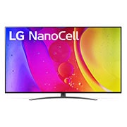 LG 65NANO819QA Vorderansicht des LG NANO TV mit eingefügtem Bild und Produktlogo