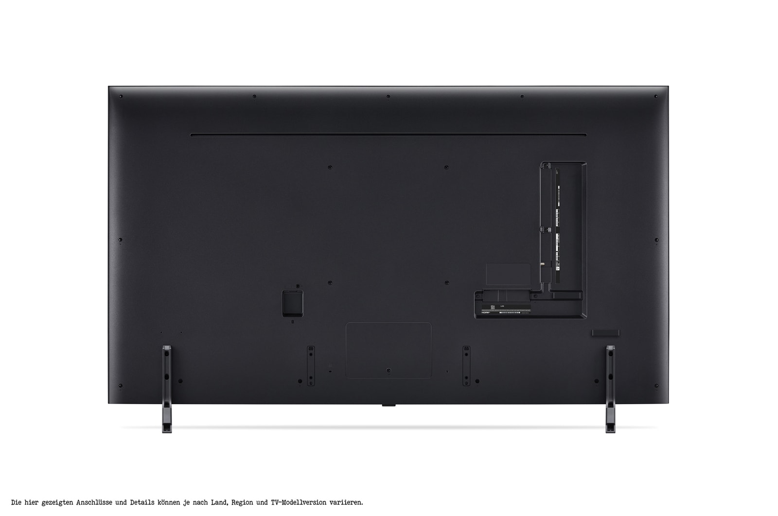 Rückansicht des LG QNED TV, QNED80
