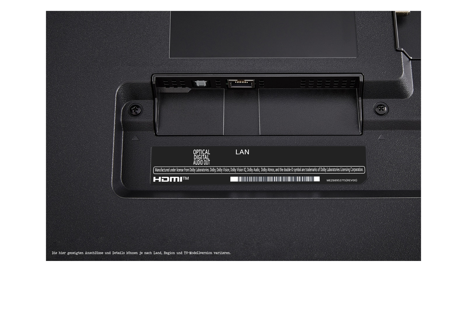 Rückansicht des LG QNED TV, QNED80