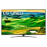 Vorderansicht des LG QNED TV mit eingefügtem Bild und Produktlogo
