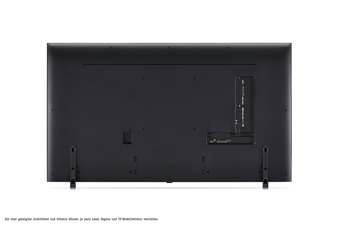 Rückansicht des LG QNED TV, QNED85