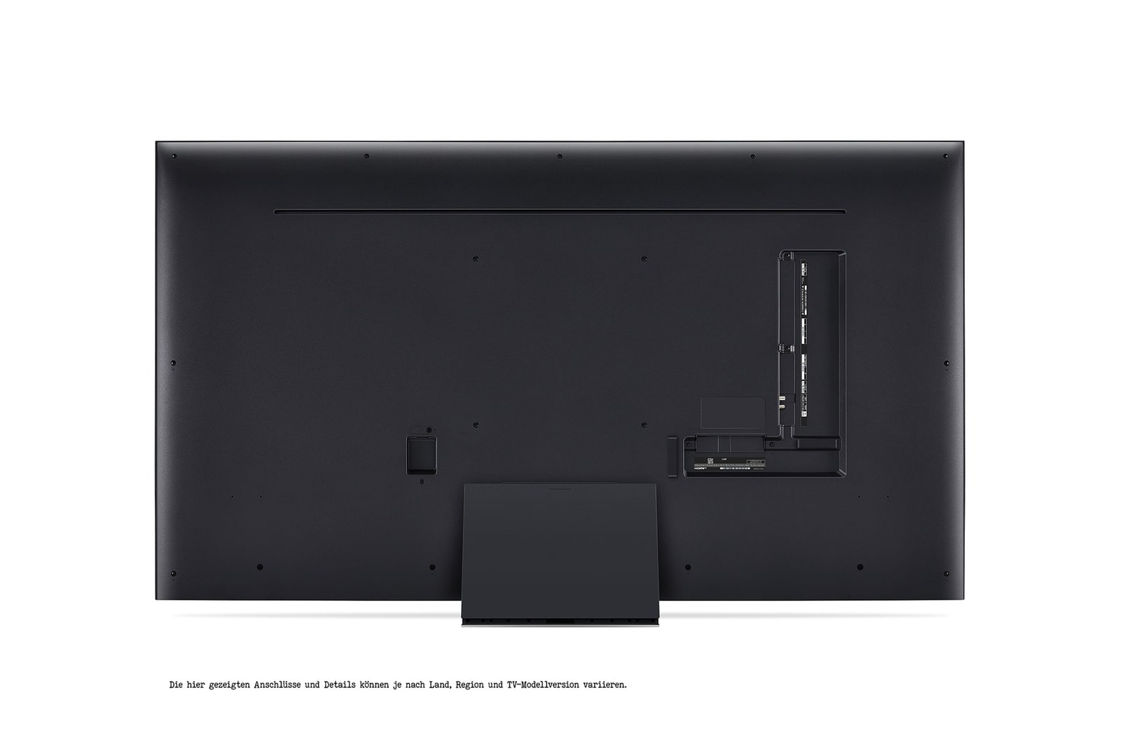 Rückansicht des LG QNED TV, QNED85
