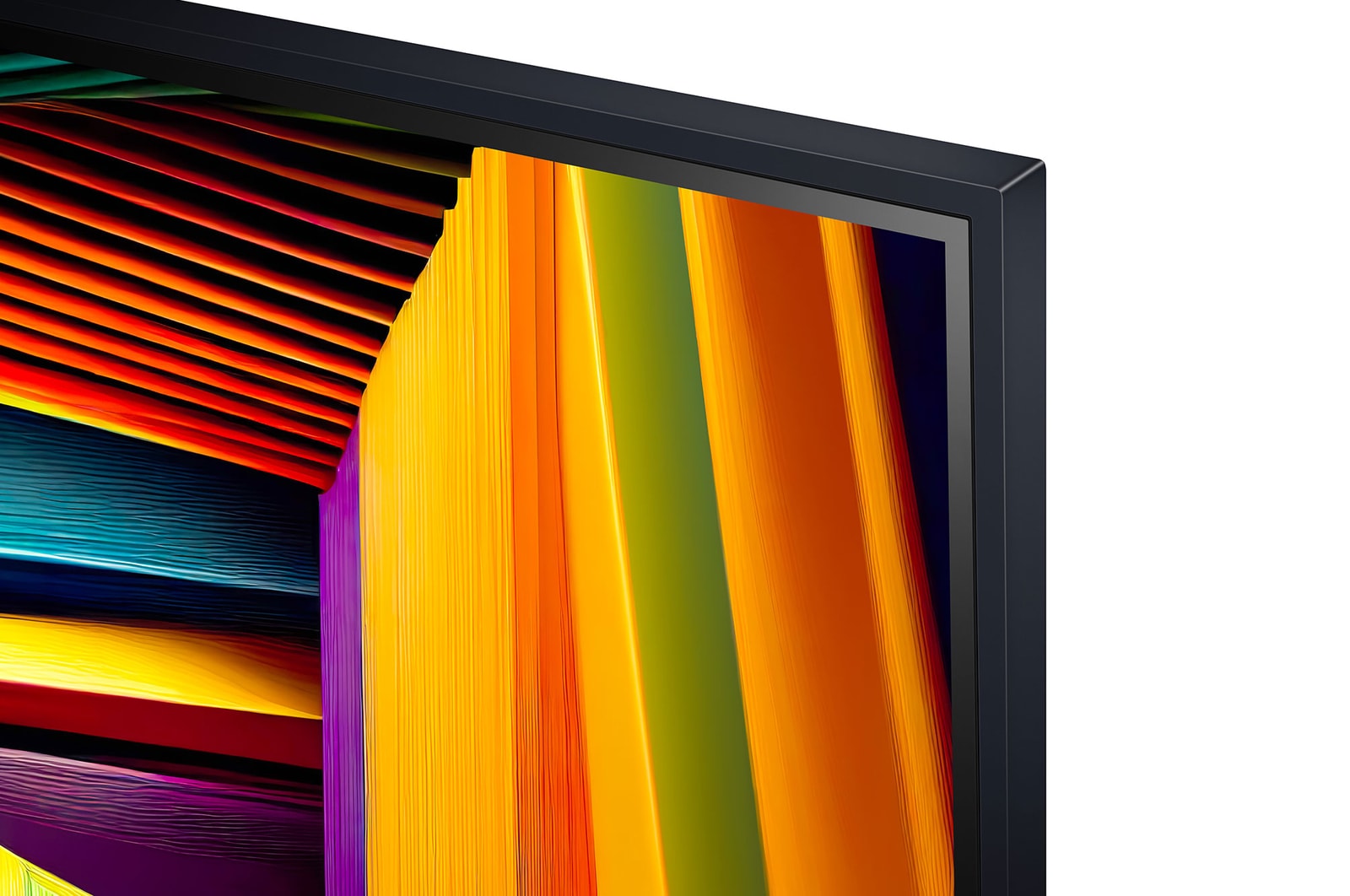 Nahaufnahme der oberen Kante des LG UHD Fernsehers UT90