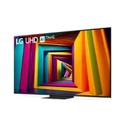 Leicht abgewinkelte Seitenansicht des LG UHD TV, UT90