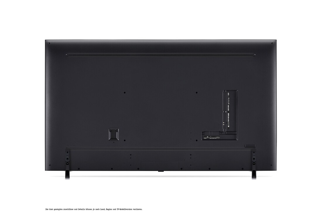 Rückansicht des LG QNED TV, QNED85