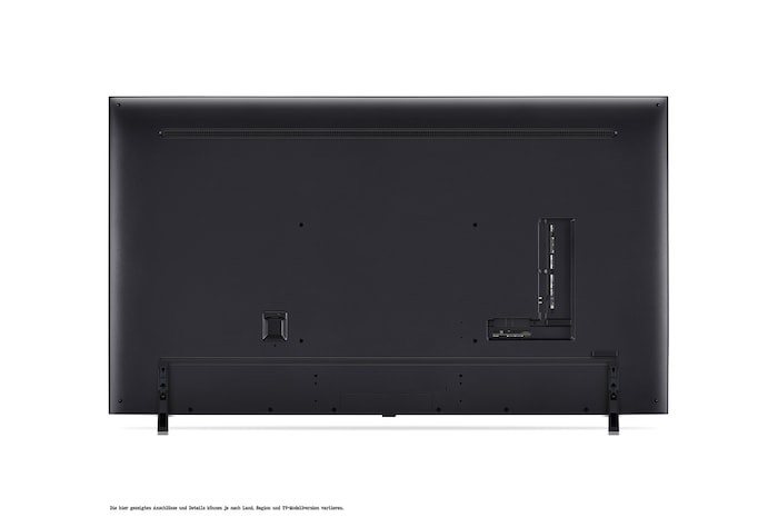 Rückansicht des LG QNED TV, QNED85
