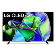 Vorderseite von 42 Zoll LG OLED evo C34 4K Smart TV OLED42C34LA