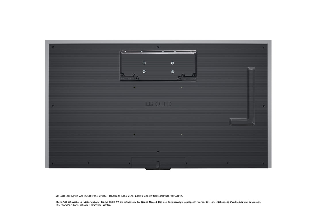 Nahaufnahme der ultra-schlanken Oberkante des LG OLED M4