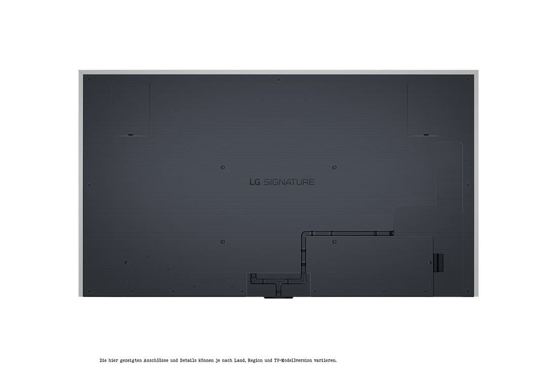 Nahaufnahme der ultra-schlanken Oberkante des LG OLED M4