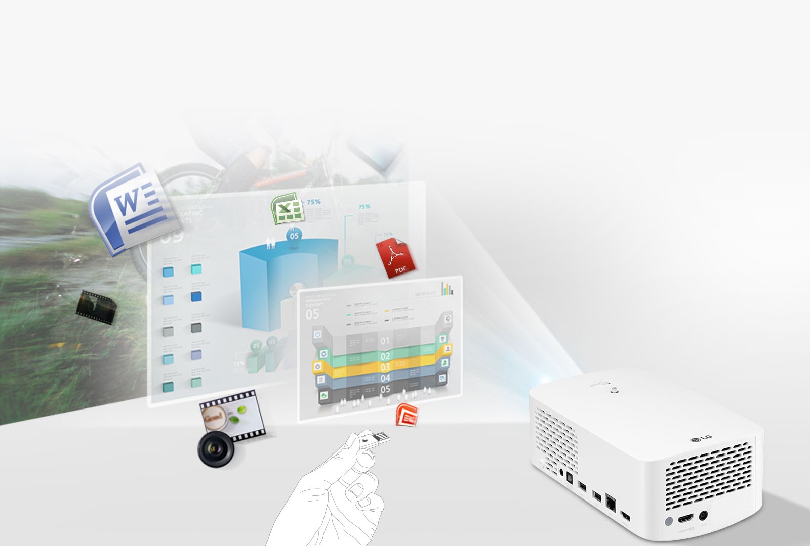 LG HF60LS LEDプロジェクター LG projector HF60LS Largo 2.0, up to 304.8 cm (120 inches