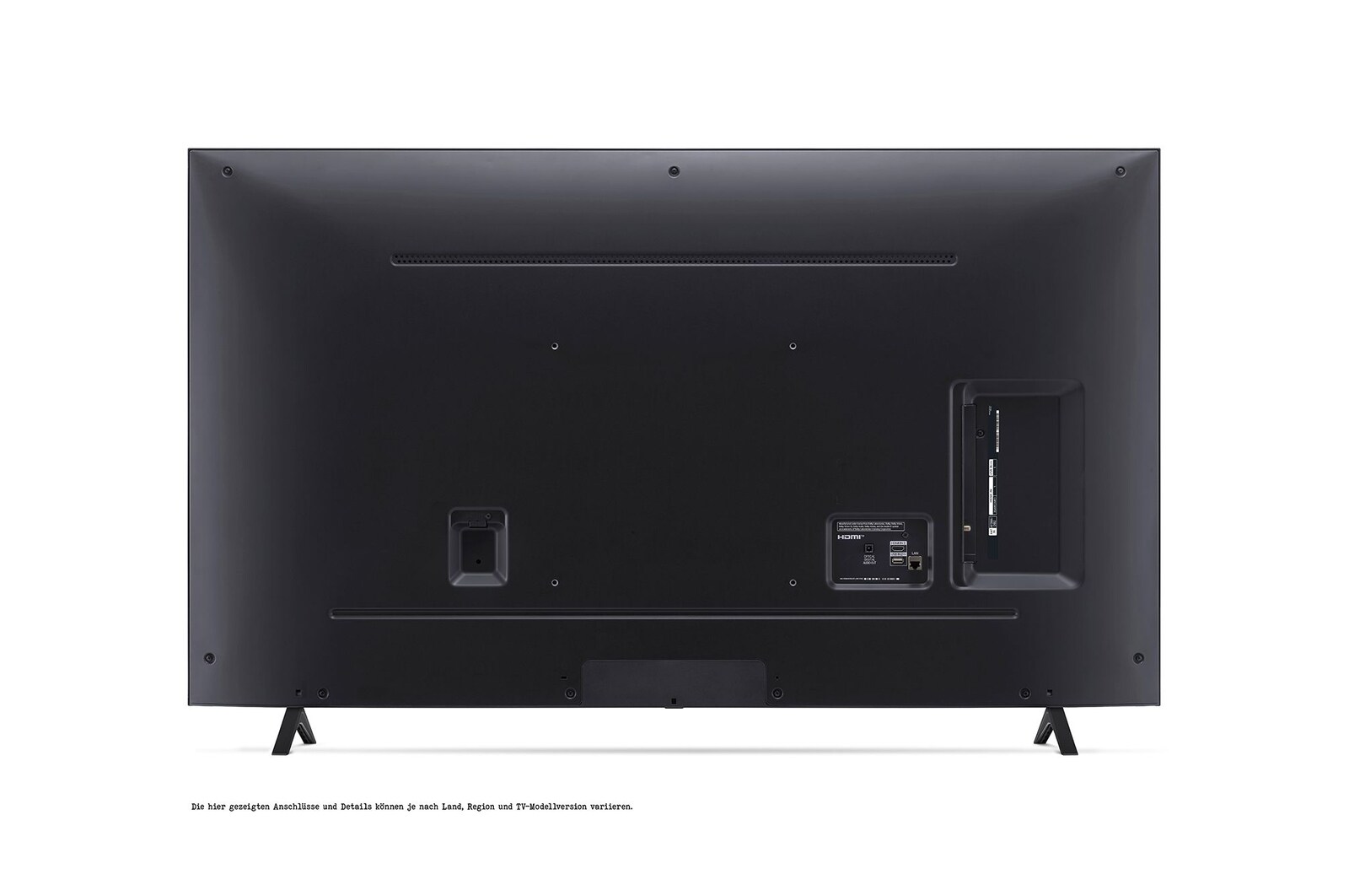 Ansicht des LG NanoCell-Fernsehers von hinten, NANO80