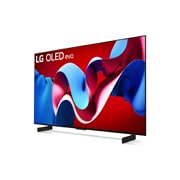 Nach links gerichtete Seitenansicht des LG OLED evo TV C4