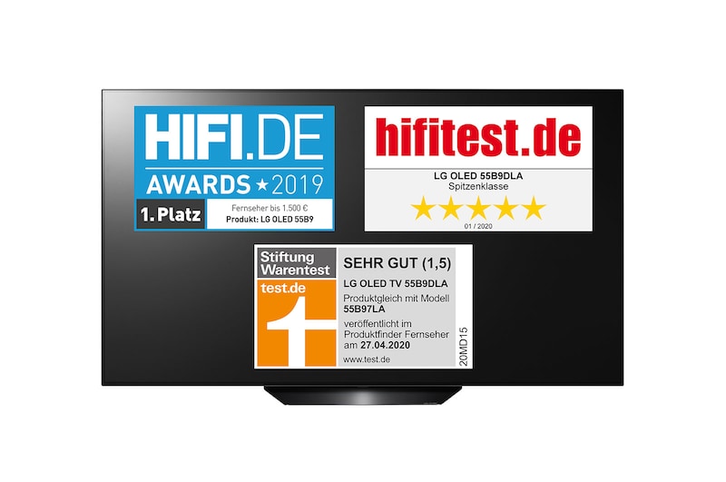 LG 55" OLED B9D 4K TV - Energieeffizienzklasse A (Spektrum: A+++ bis D), OLED55B9DLA