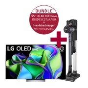 LG 55'' LG 4K OLED evo TV C3 & A9K-PRO1G Handstaubsauger mit zwei Akkus I Iron Grey I LG CordZero® A9K-PRO1G, OLED55C37LA.A9KPRO1