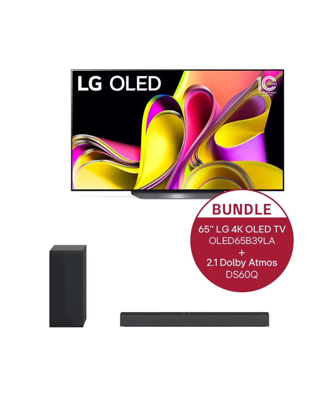 65 Zoll LG 4K OLED TV B3 OLED65B39LA & 2.1 Dolby Atmos® Soundbar mit ...