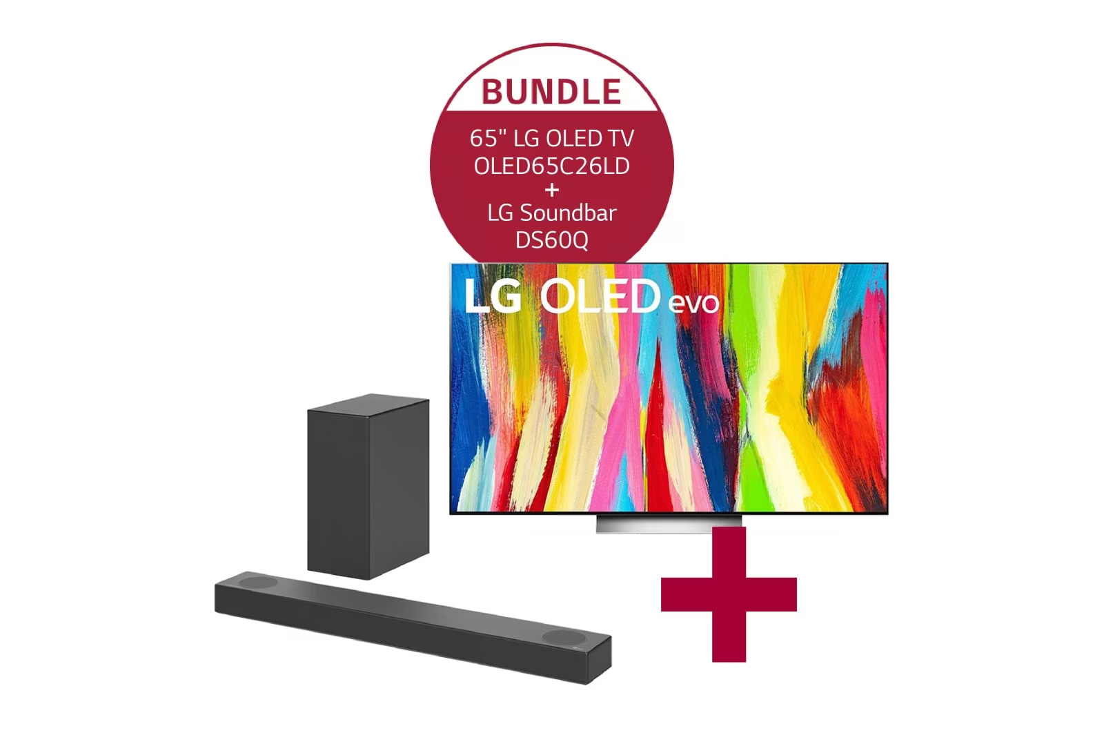 65\'\' LG 4K OLED evo TV C2 und ﻿2.1 Dolby Atmos® Soundbar DS60Q -  OLED65C26LD.DS60Q | LG DE | Soundbars