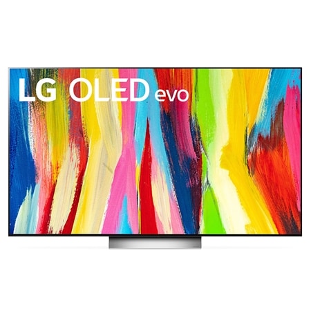 LG OLED65C29LD Vorderansicht des LG OLED TV mit eingefügtem Bild und Produktlogo