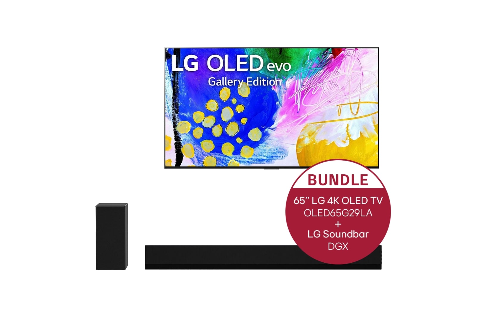 LG OLED65G29LA 65'' LG 4K OLED evo TV G2 & DGX 3.1 Dolby Atmos®️ Design-Soundbar mit 420 Watt | kabelloser Subwoofer, OLED65G29LA.DGX