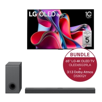 65'' LG 4K OLED evo TV G3 & 3.1.3 Dolby Atmos® Soundbar mit 480 Watt