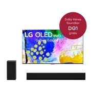 Vorderseite von OLED77G29LA 77'' LG 4K OLED evo TV G2 & DG1 3.1 Dolby Atmos® Design-Soundbar mit 360 Watt | kabelloser Subwoofer OLED77G29LA.DG1