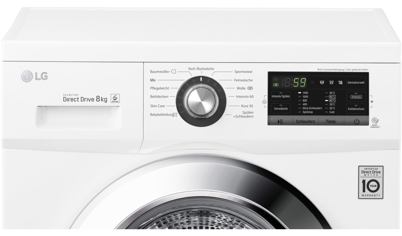 LG Waschmaschine mit bis zu 8 Kg Fassungsvermögen , F14G6TDN2H