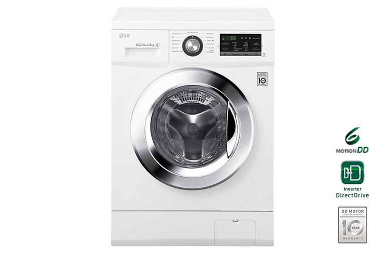 Vorderseite von Waschmaschine mit bis zu 8 Kg Fassungsvermögen  F14G6TDN2H