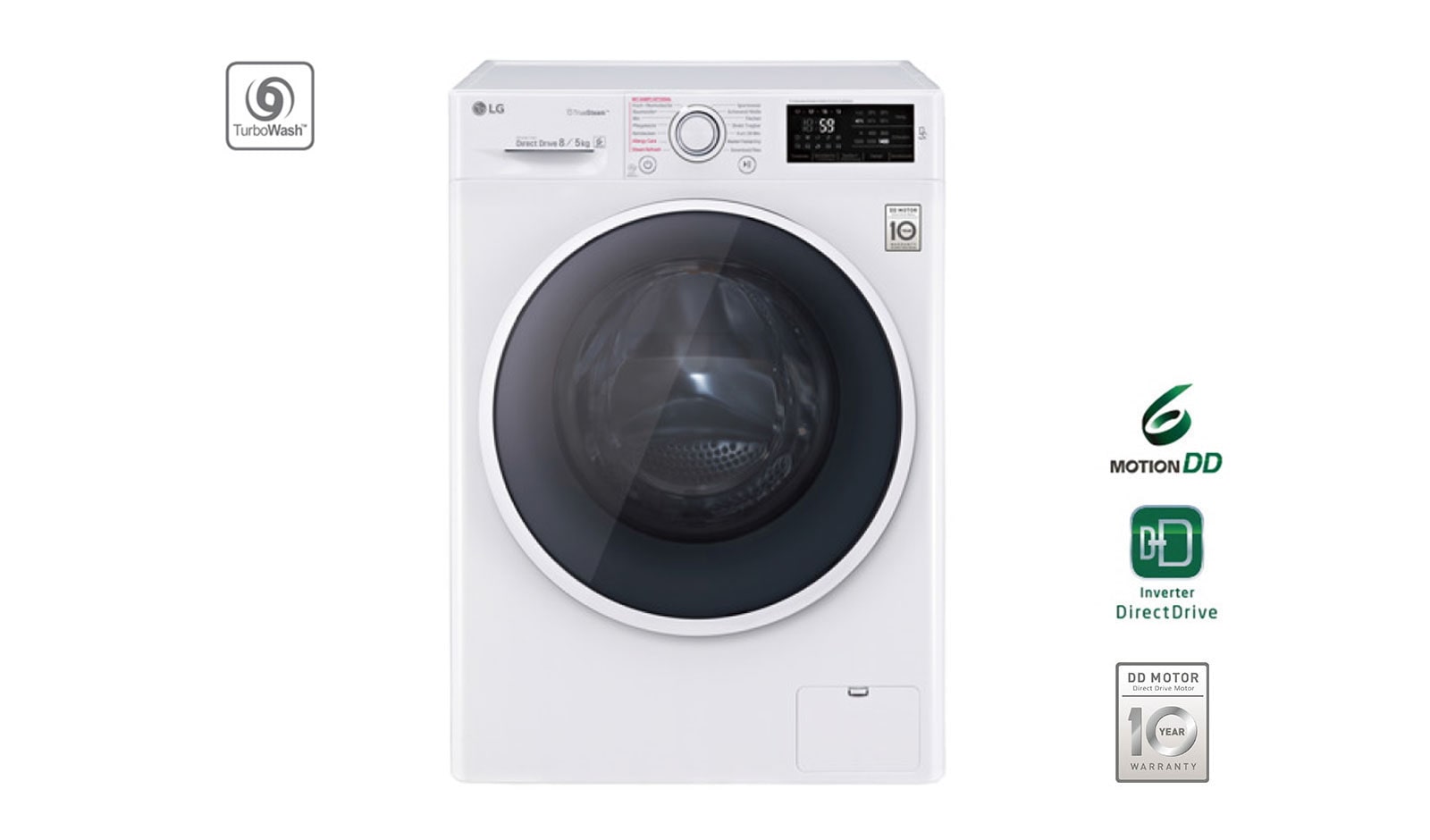 Vorderseite von Waschtrockner mit ECO Hybrid System, NFC und 6 Motion DirectDrive™ F14U2WDS85