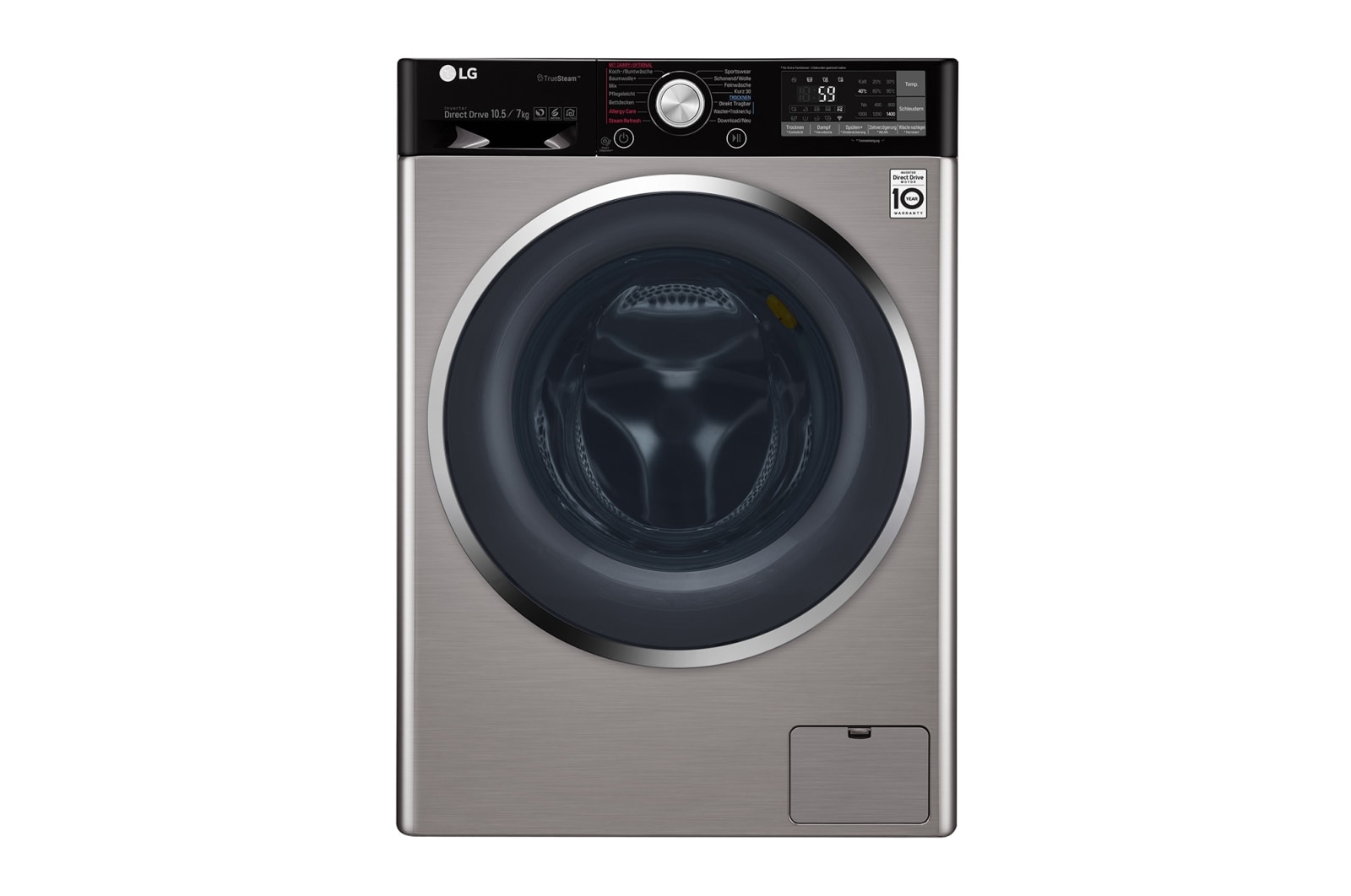Vorderseite von Waschtrockner | Serie 9 | 10,5 kg Waschen | 7 kg Trocknen | TrueSteam™ | Inverter DirectDrive™ | SmartThinQ™   F14WD107TH6