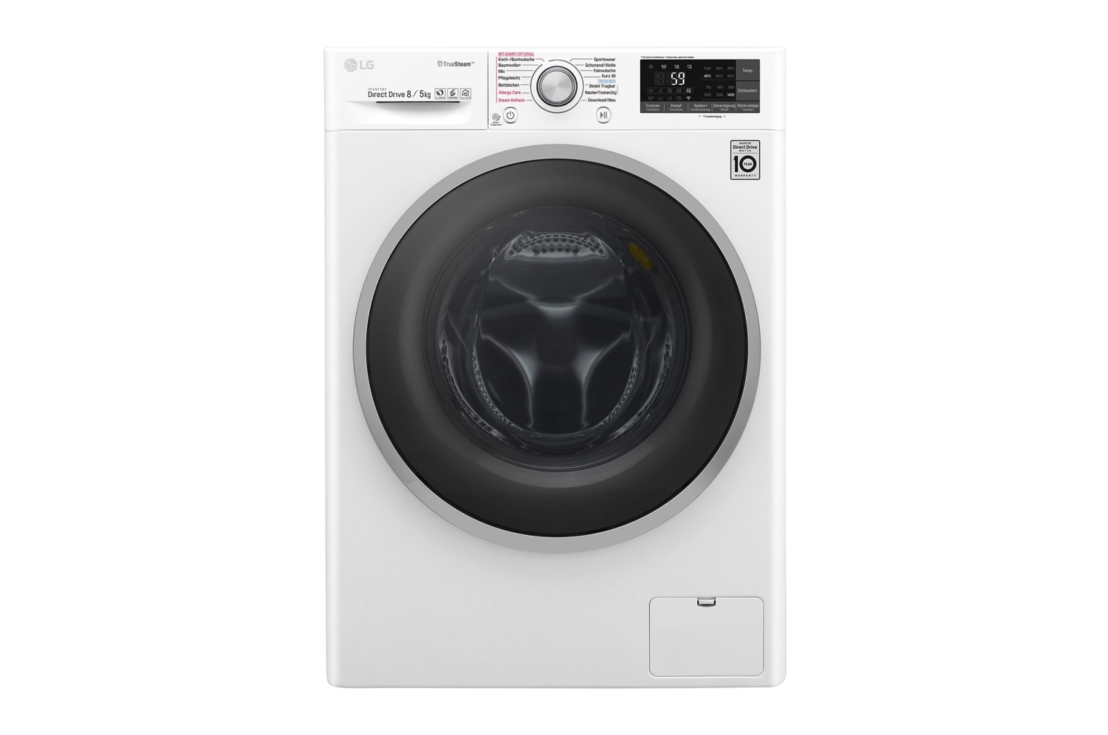 Vorderseite von Waschtrockner | Serie 9 | 8 kg Waschen | 5 kg Trocknen | TrueSteam™ | Inverter DirectDrive™ | SmartThinQ™ F14WD85EH1