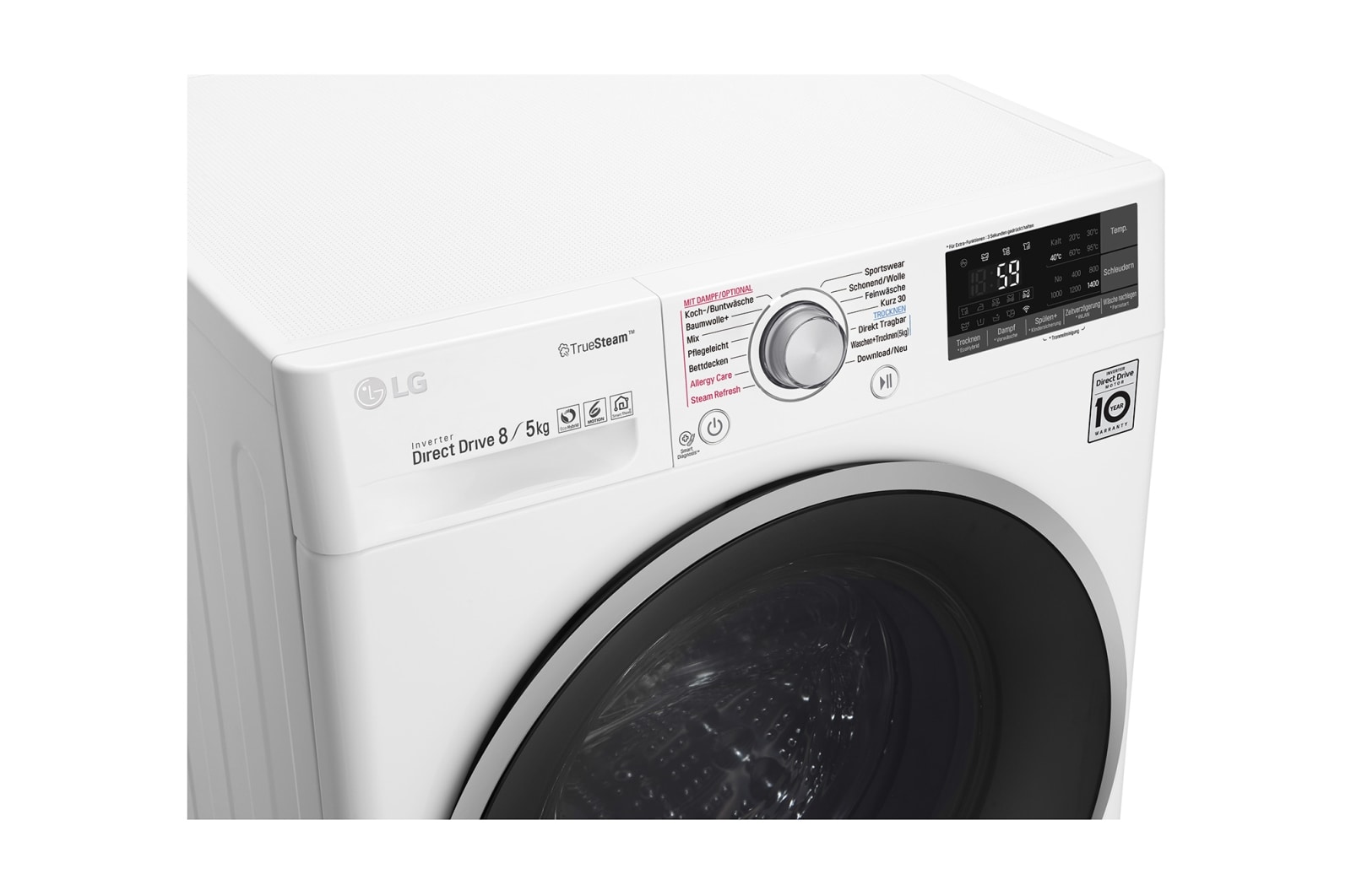 LG Waschtrockner | Serie 9 | 8 kg Waschen | 5 kg Trocknen | TrueSteam™ | Inverter DirectDrive™ | SmartThinQ™, F14WD85EH1