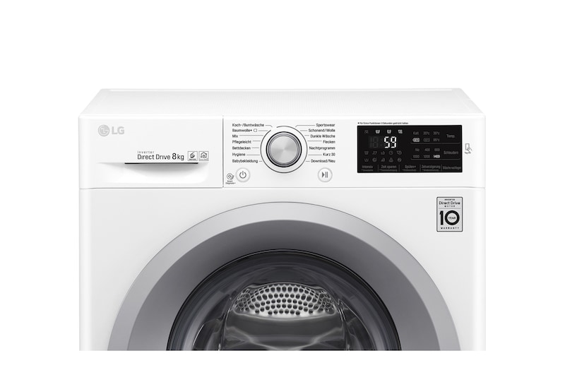 LG Waschmaschine | Serie 3 | 8 kg | Weiß & silber Ring, F14WM8KN1