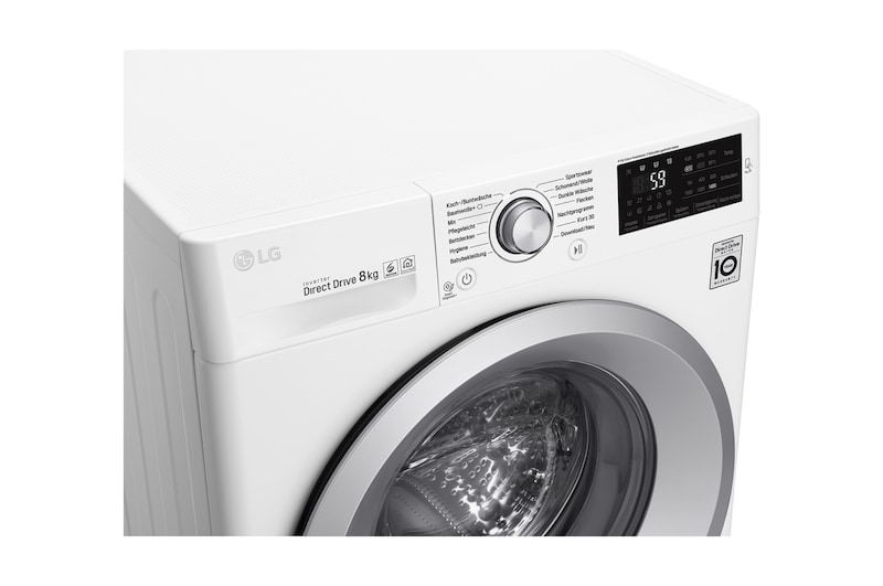 LG Waschmaschine | Serie 3 | 8 kg | Weiß & silber Ring, F14WM8KN1
