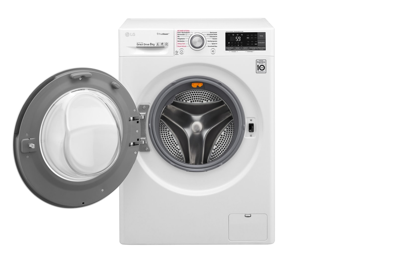 LG Waschmaschine | Serie 9 | 8 kg | TrueSteam™ | TurboWash™ | SmartThinQ™ | Noble Steel & Schwarz, F14WM8TT1