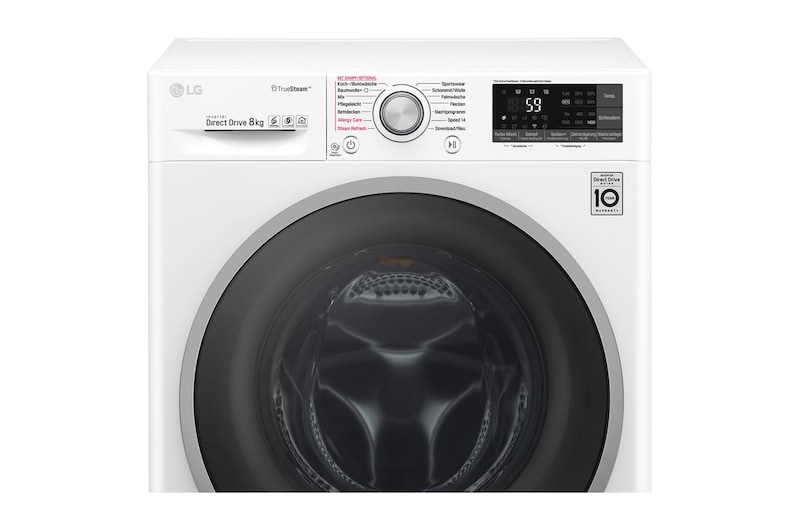 LG Waschmaschine | Serie 9 | 8 kg | TrueSteam™ | TurboWash™ | SmartThinQ™ | Noble Steel & Schwarz, F14WM8TT1