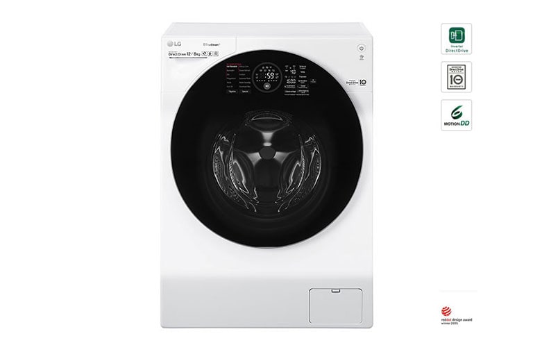 Vorderseite von TWINWash™ Waschtrockner | Serie X | 12 kg | 8 kg Trocknen | TrueSteam™ | Inverter DirectDrive™ | SmartThinQ™ F16WD128GH
