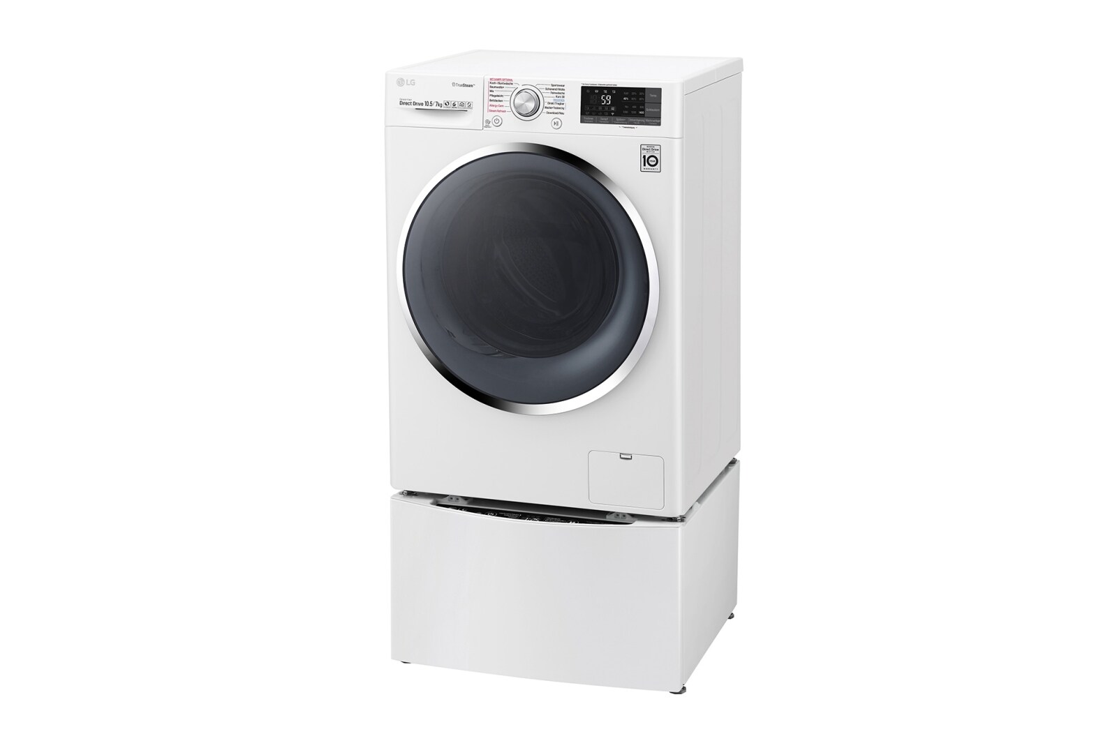 LG TWINWash™ Waschtrockner | 10,5 kg + 2 kg Waschen | 7 kg Trocknen | TrueSteam™ | Inverter DirectDrive™ | SmartThinQ™, FTWD107TH2