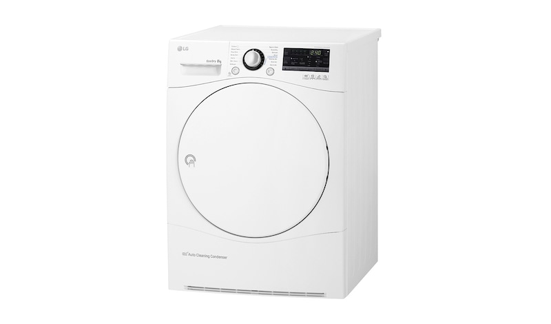 LG Trockner mit Wärmepumpen Technologie | Energieeffizienzklasse* A++ | selbstreinigenden Kondensator für gleichbleibend niedrigen Energieverbrauch. Bis zu 8 kg Fassungsvermögen., RC8055AH1Z